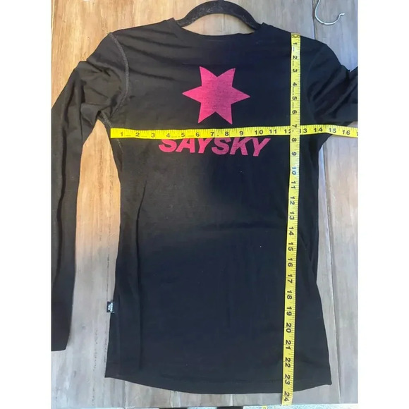 Saysky Womens Merino Wool Baselayer Top Black Long Sleeve SIZE XXS - Picture 6 of 6